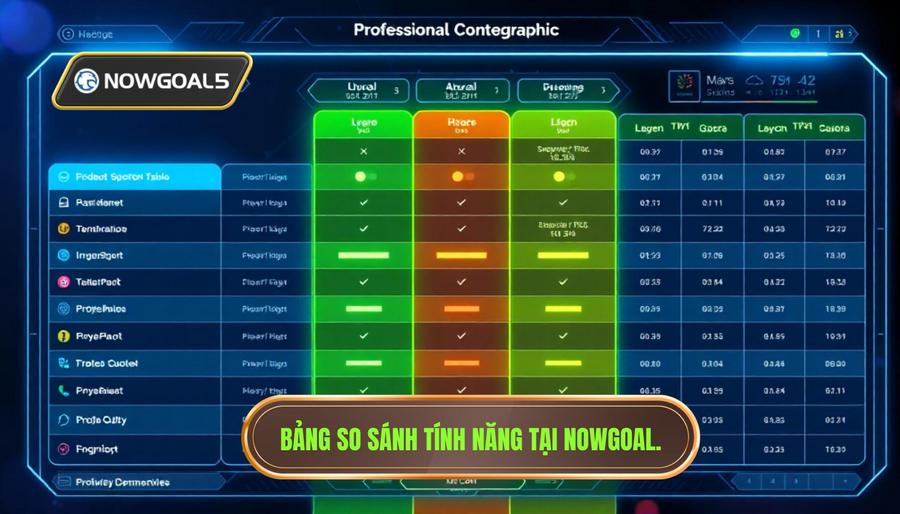 Bảng so sánh tính năng ưu việt tại NOWGOAL